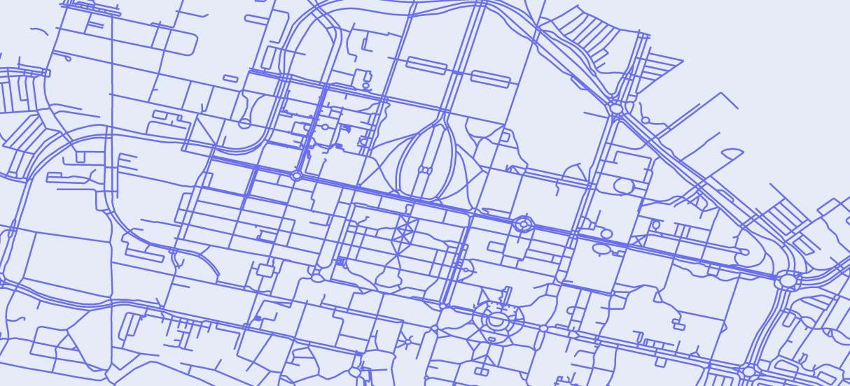 Map of the road and path network on the Stanford campus